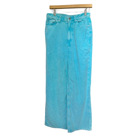 BDG High & Wide Corduroy Ankle Pants Turquoise Urban Outfitters Size 28 - Picture 4 of 15